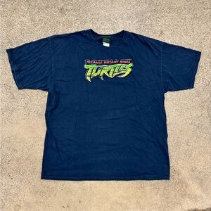Y2K Teenage Mutant Ninja Turtles Navy T-Shirt Center‎ Logo Mens M/L